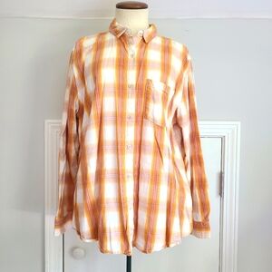 Universal Thread Plaid Button Down Shirt Womens Size L Academia Preppy College